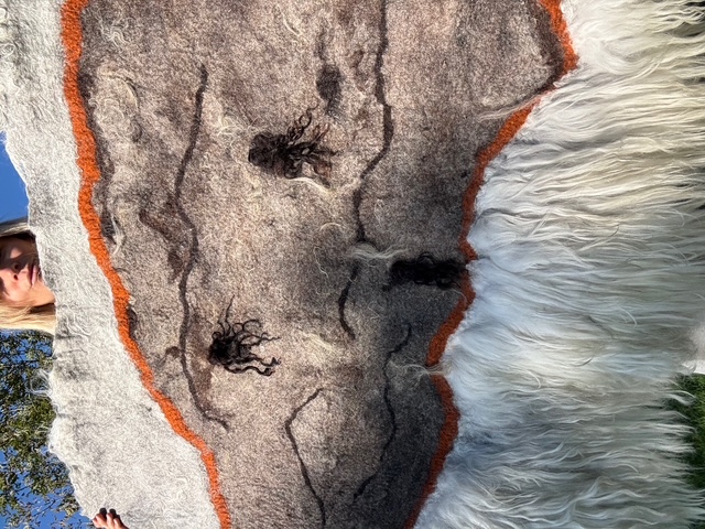 Arc of the Meadow - Handmade Felted Wool Tapestry