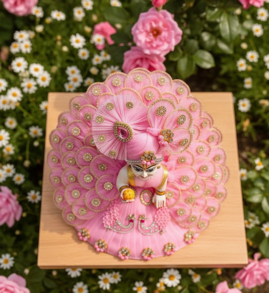 Pink Vibes Handcrafted Dress for laddu gopal ji  