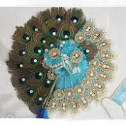 Peacock Feather Hand Fan