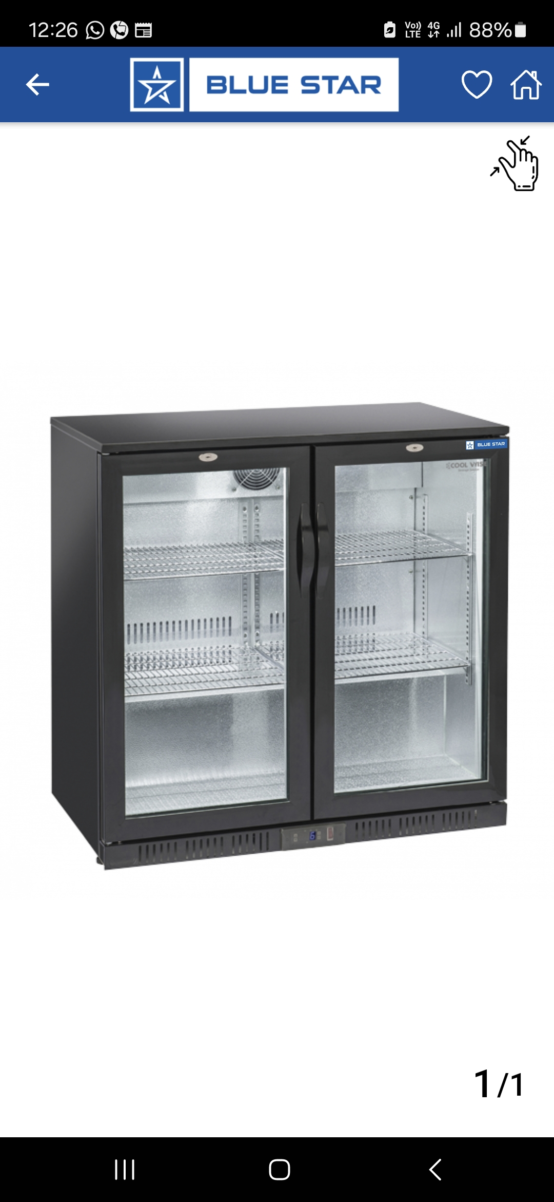 Blue Star Back Bar Chiller 2 door , BC250