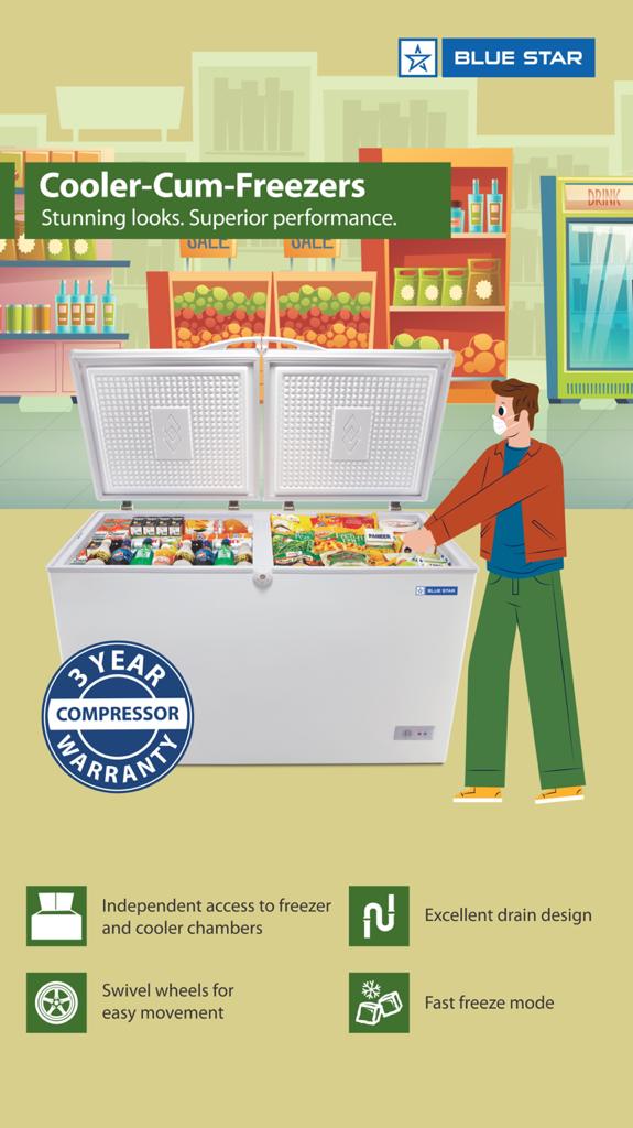 Blue Star Cooler-Cum-Freezer CHFK350