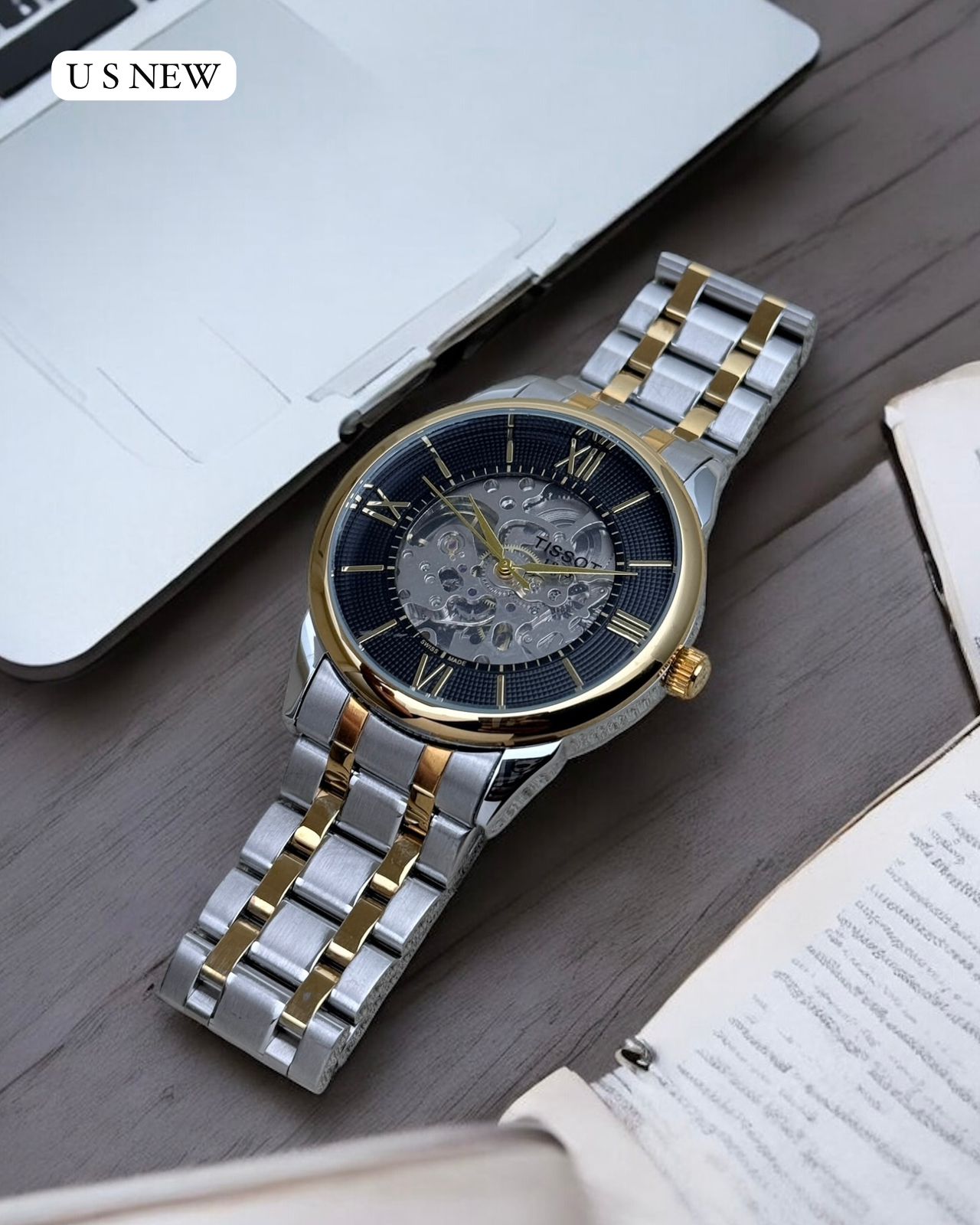 TISSOT Luxury Skeleton Mechanical Watch