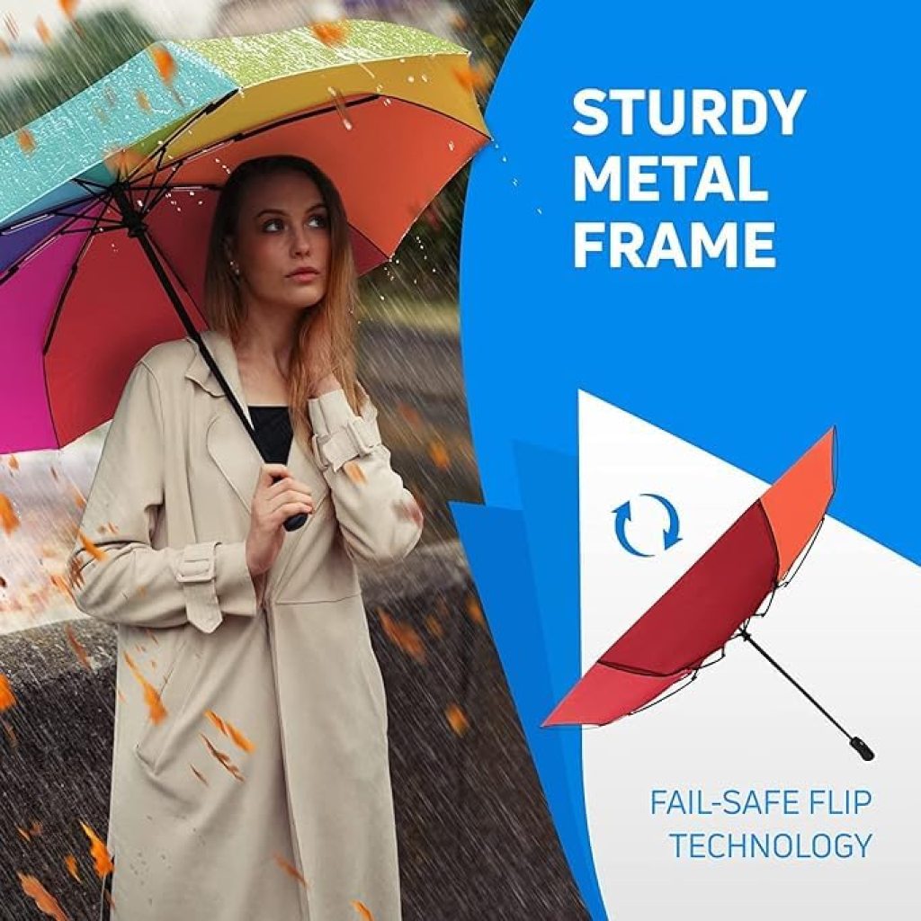 Rainbow Auto Open Close Umbrella Outdoor