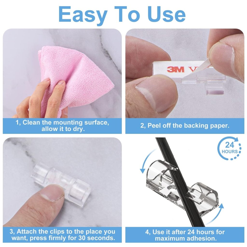 Transparent Cable Clips