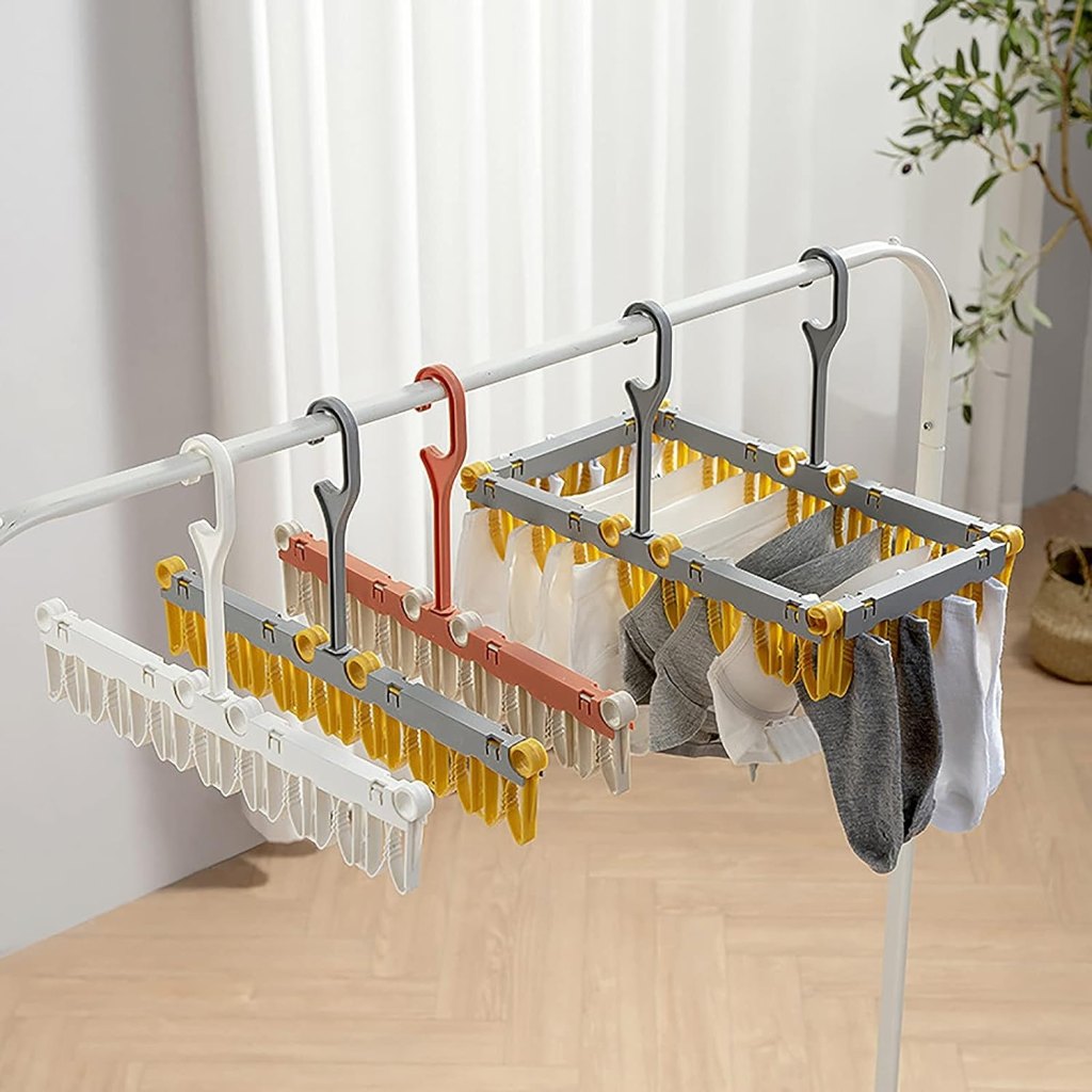 Multi-Clip Clothes Drying Rack