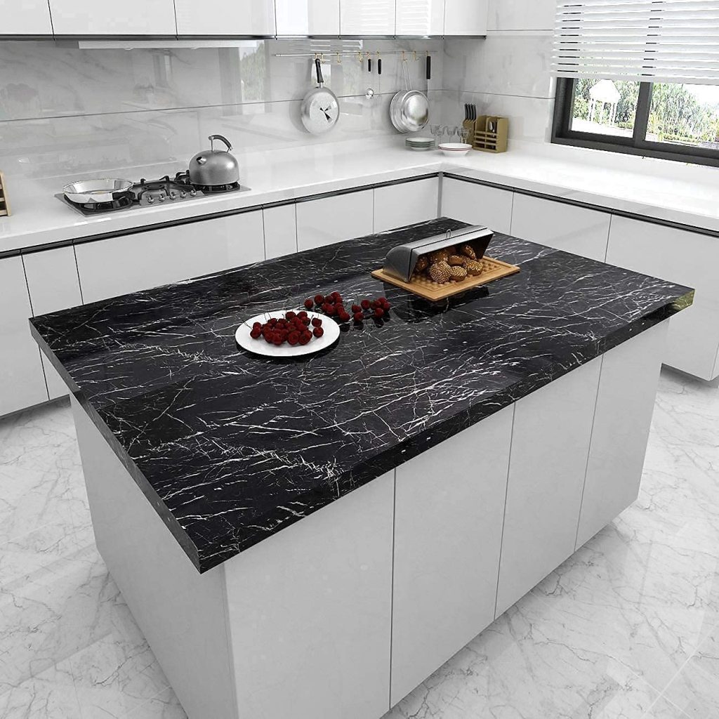 60x200 cm Black Marble Foil Roll Home Improvement