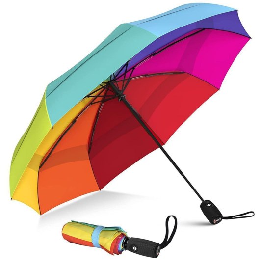 Rainbow Auto Open Close Umbrella Outdoor