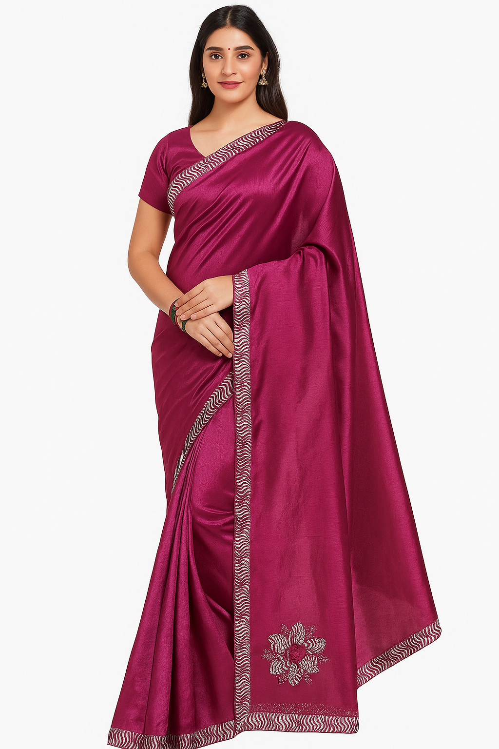 Magenta Silk Saree