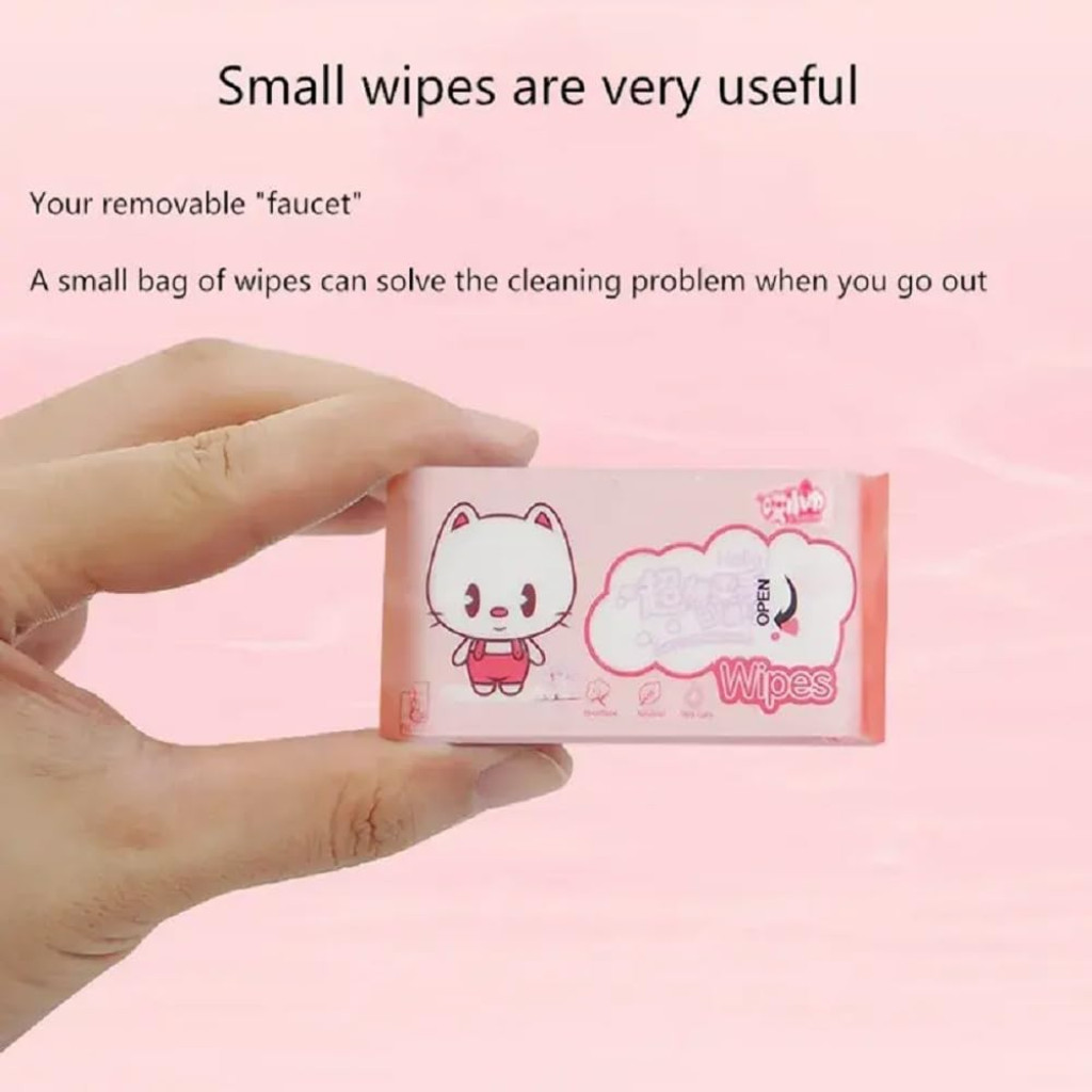 64 pcs Mini Wet Wipes Disposable Travelling Tissue Personal Care