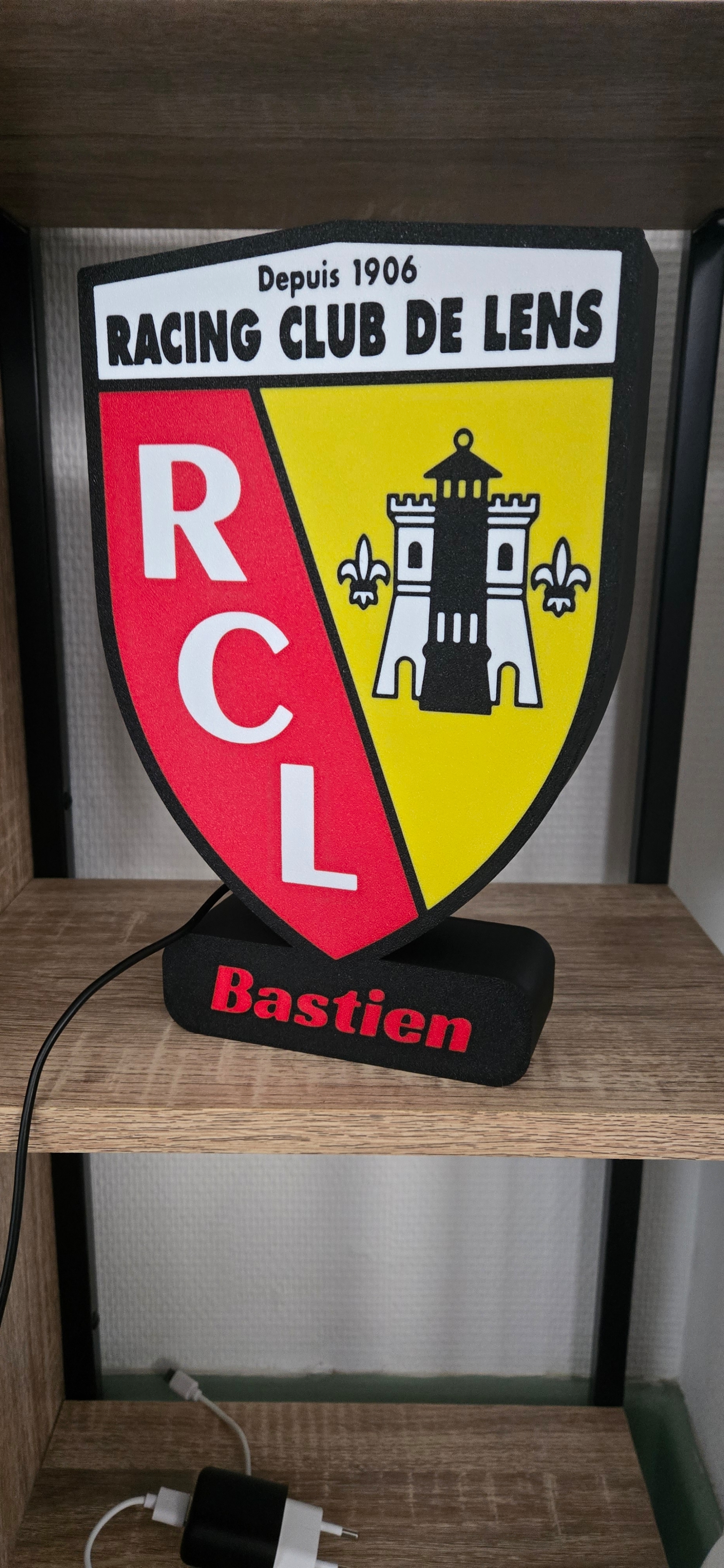Lightbox éclairage Led Racing Club de Lens personnalisée
