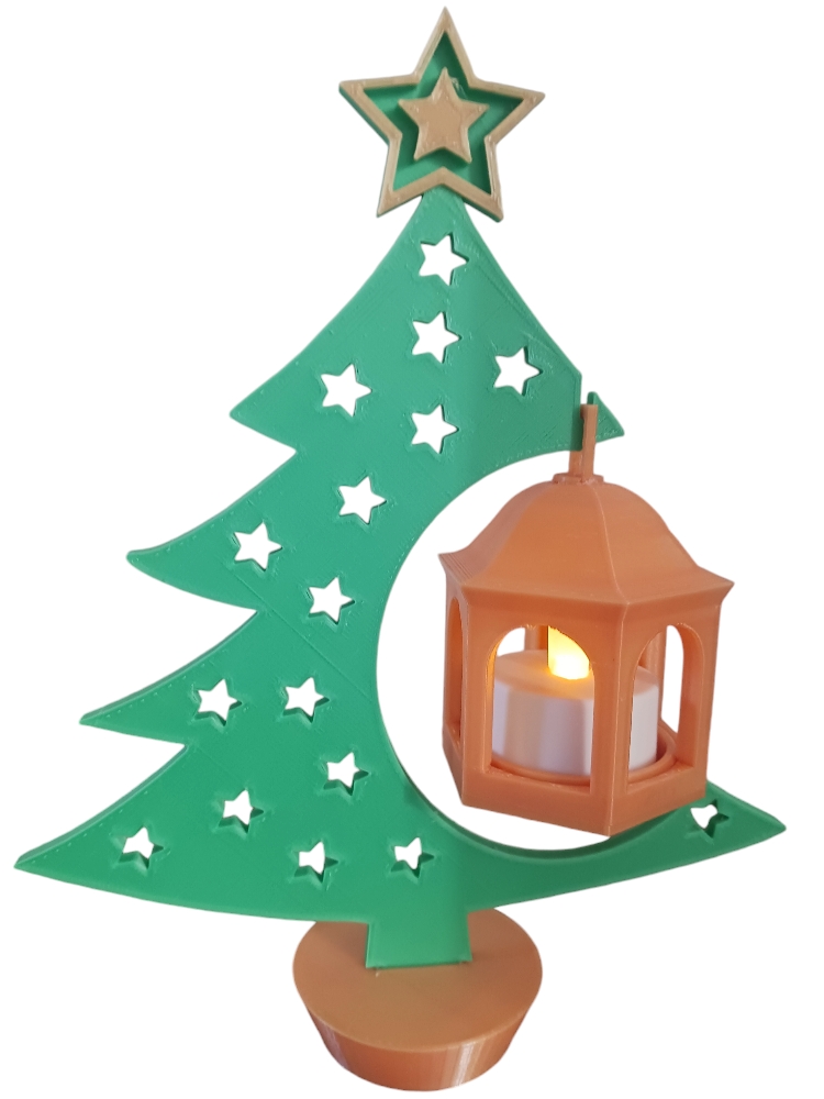 Sapin de Noël décoratif avec lanterne
