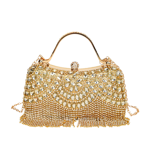 Sac à main en strass doré