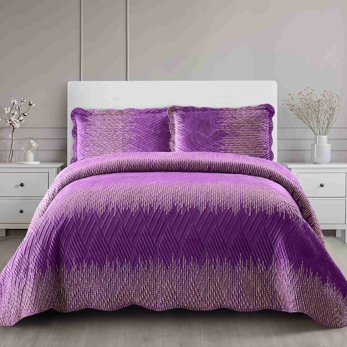 MERILIO BEDSPREAD SET - VELVET 