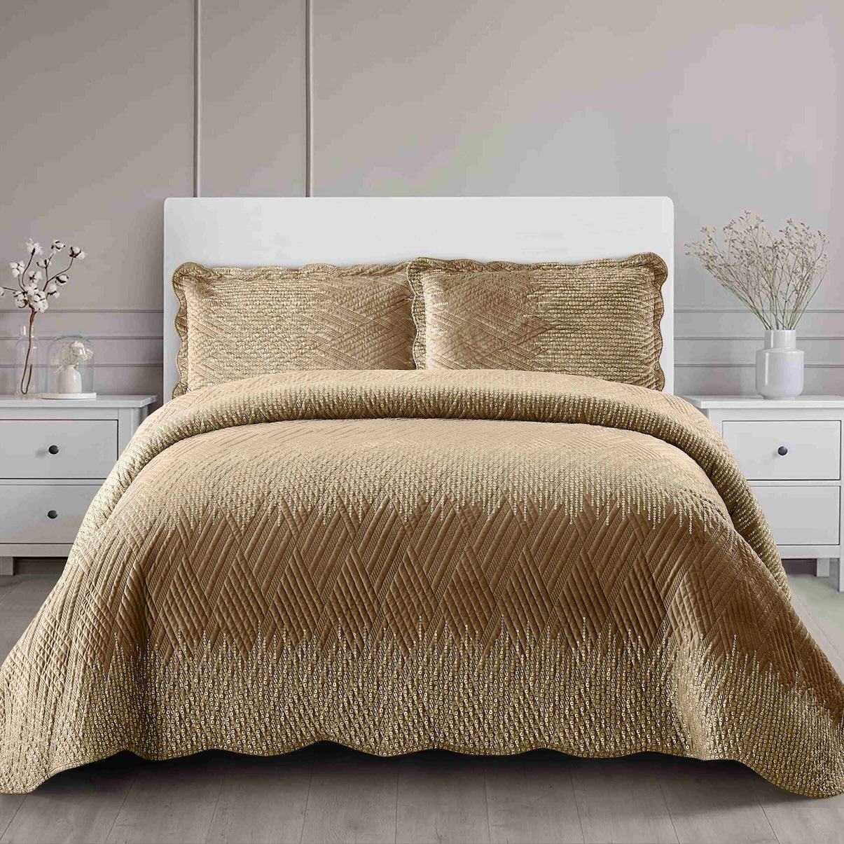MERILIO BEDSPREAD SET - VELVET 