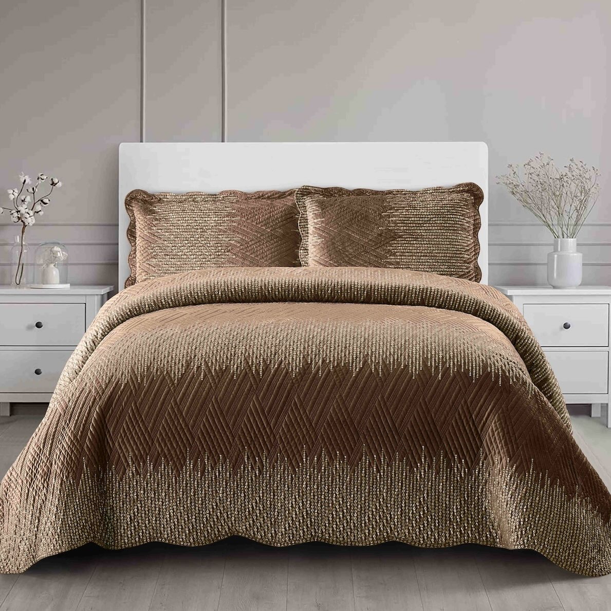 MERILIO BEDSPREAD SET - VELVET 