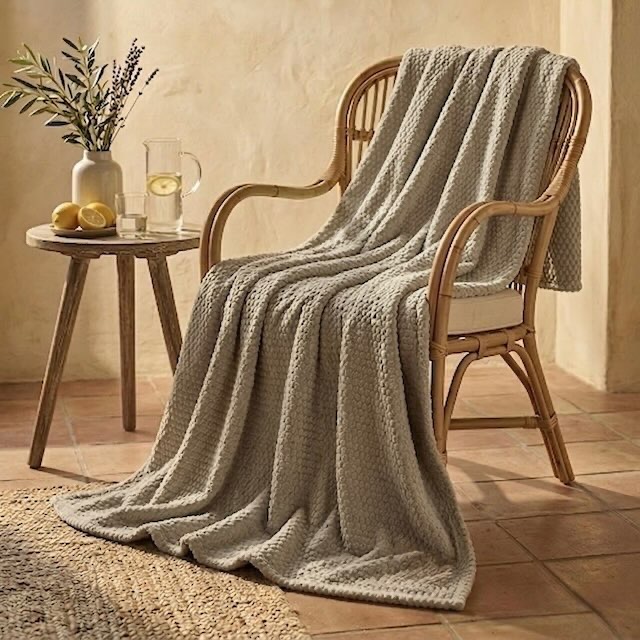 WAFFLE KNIT BLANKET