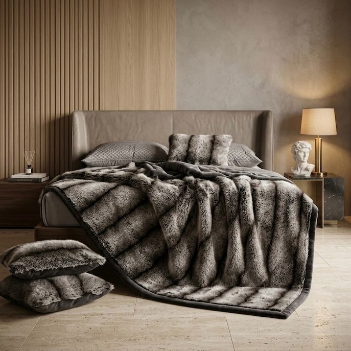 MAISON VELOUR FUR BLANKET