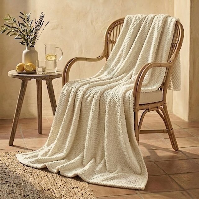 WAFFLE KNIT BLANKET