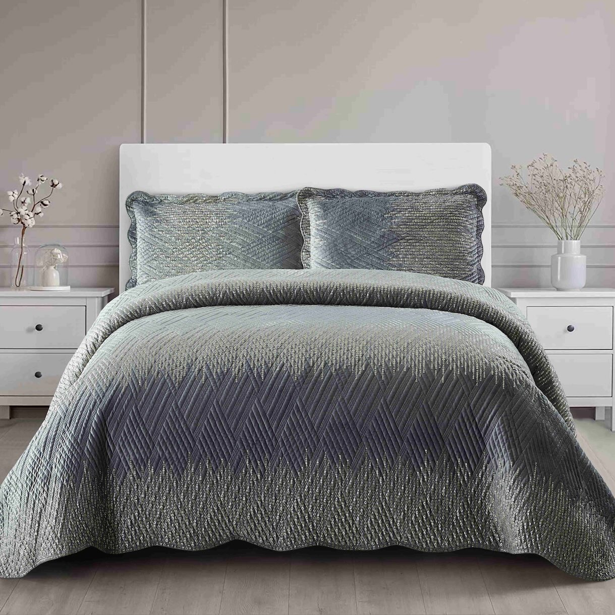 MERILIO BEDSPREAD SET - VELVET 