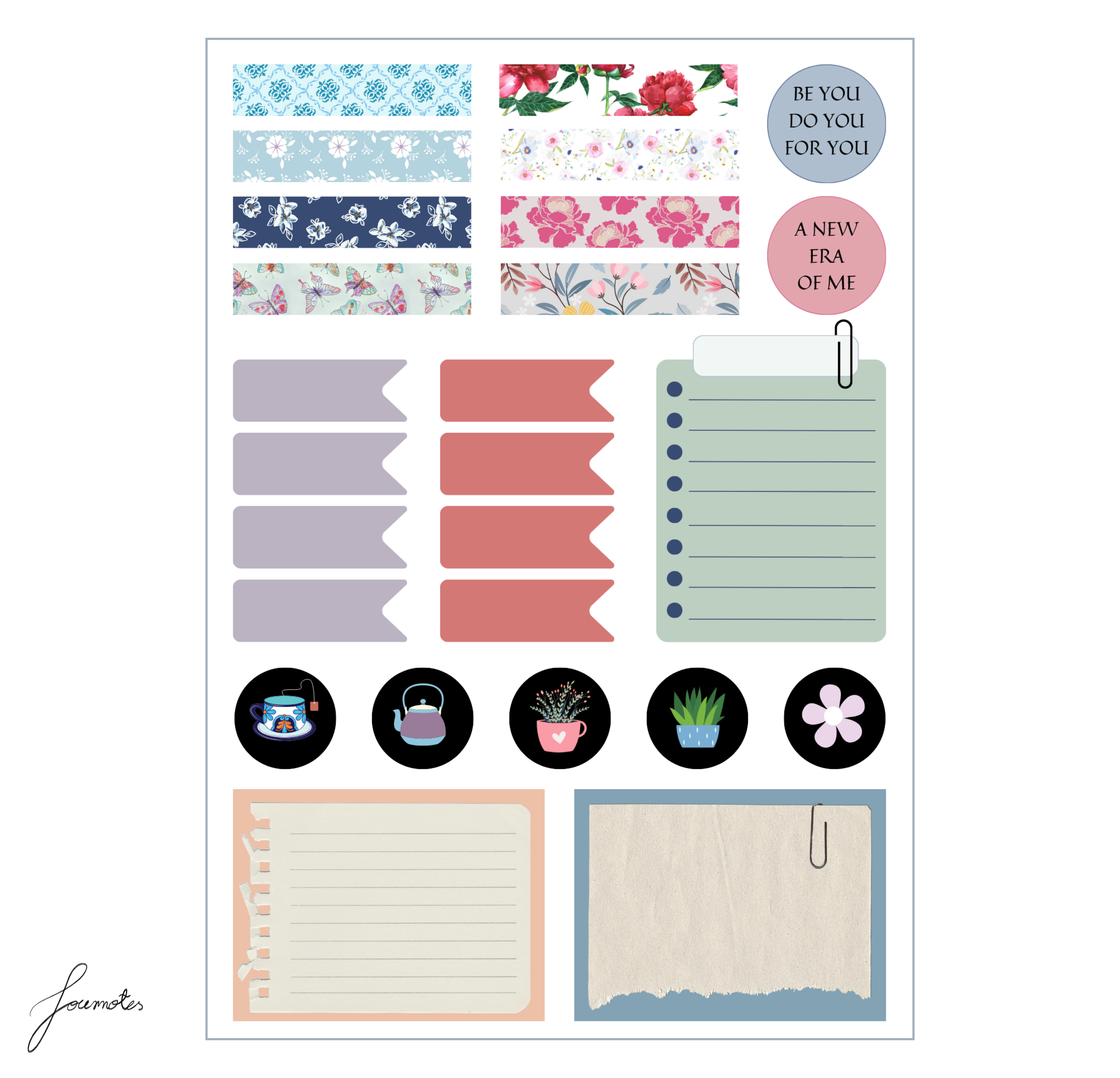 Vintage Floral Digital Stickers