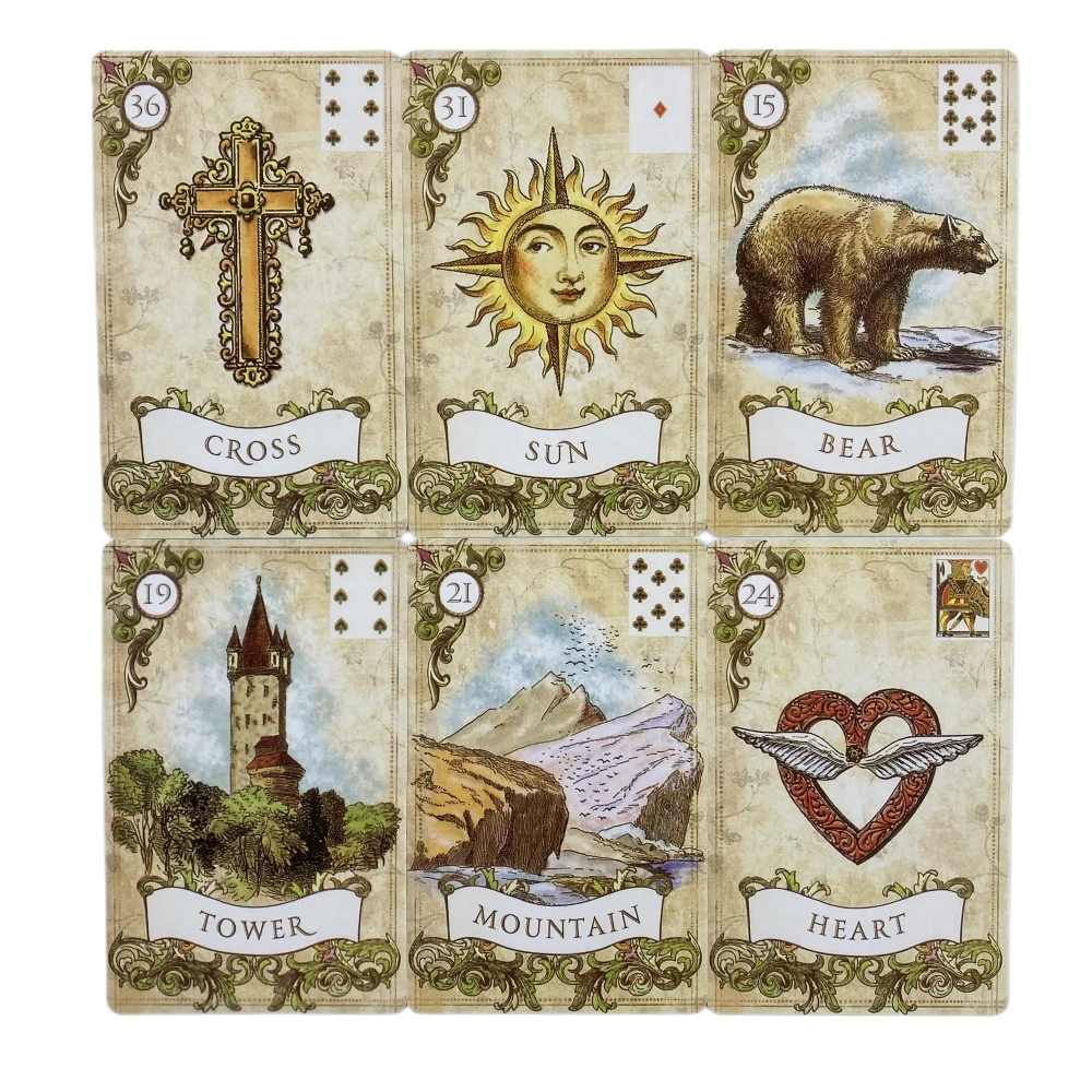 Cartas de adivinación estilo antiguo Lenormand