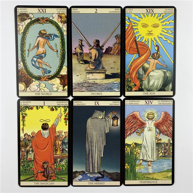 Baraja de Tarot en una caja de lata con cartas ilustradas | Cartas en Inglés