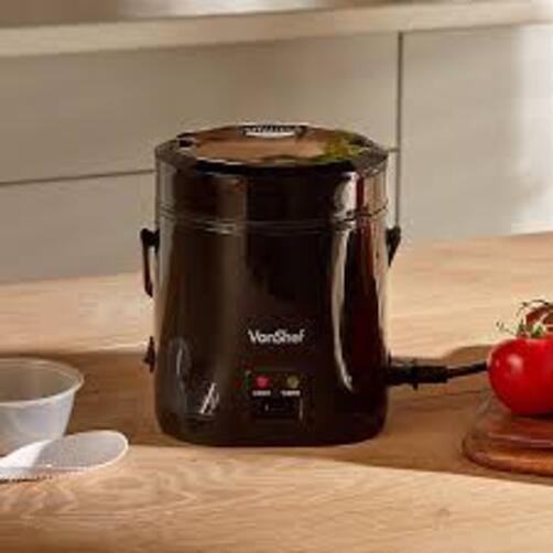  VonShef Small Rice Cooker 0.3L – Electric Rice Steamer for 2 with Keep Warm Function 200W, Removable Non Stick Rice Pot – Measuring Cup and Spatula