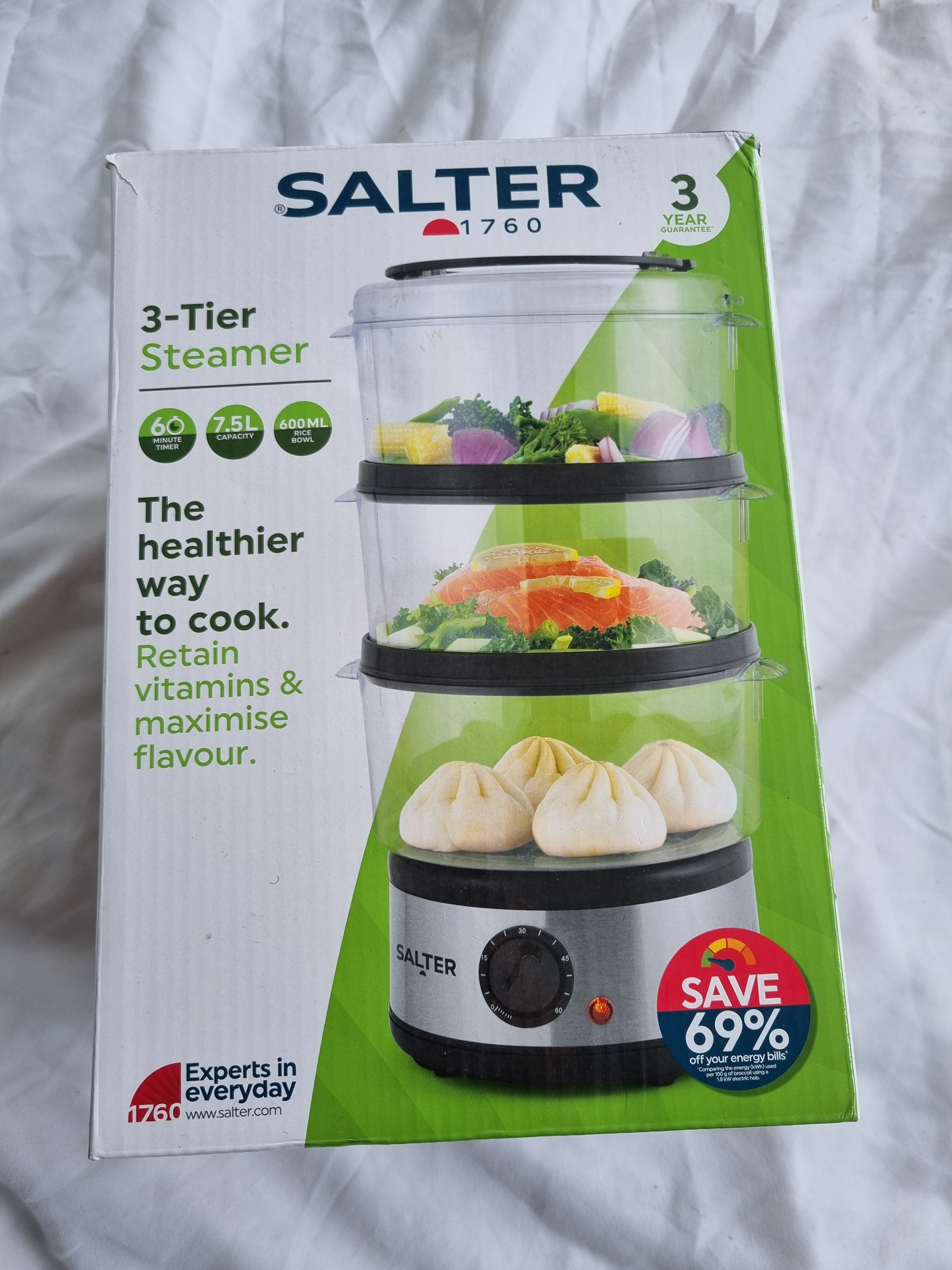 Salter 3-Tier Steamer ek2726 7.5lt