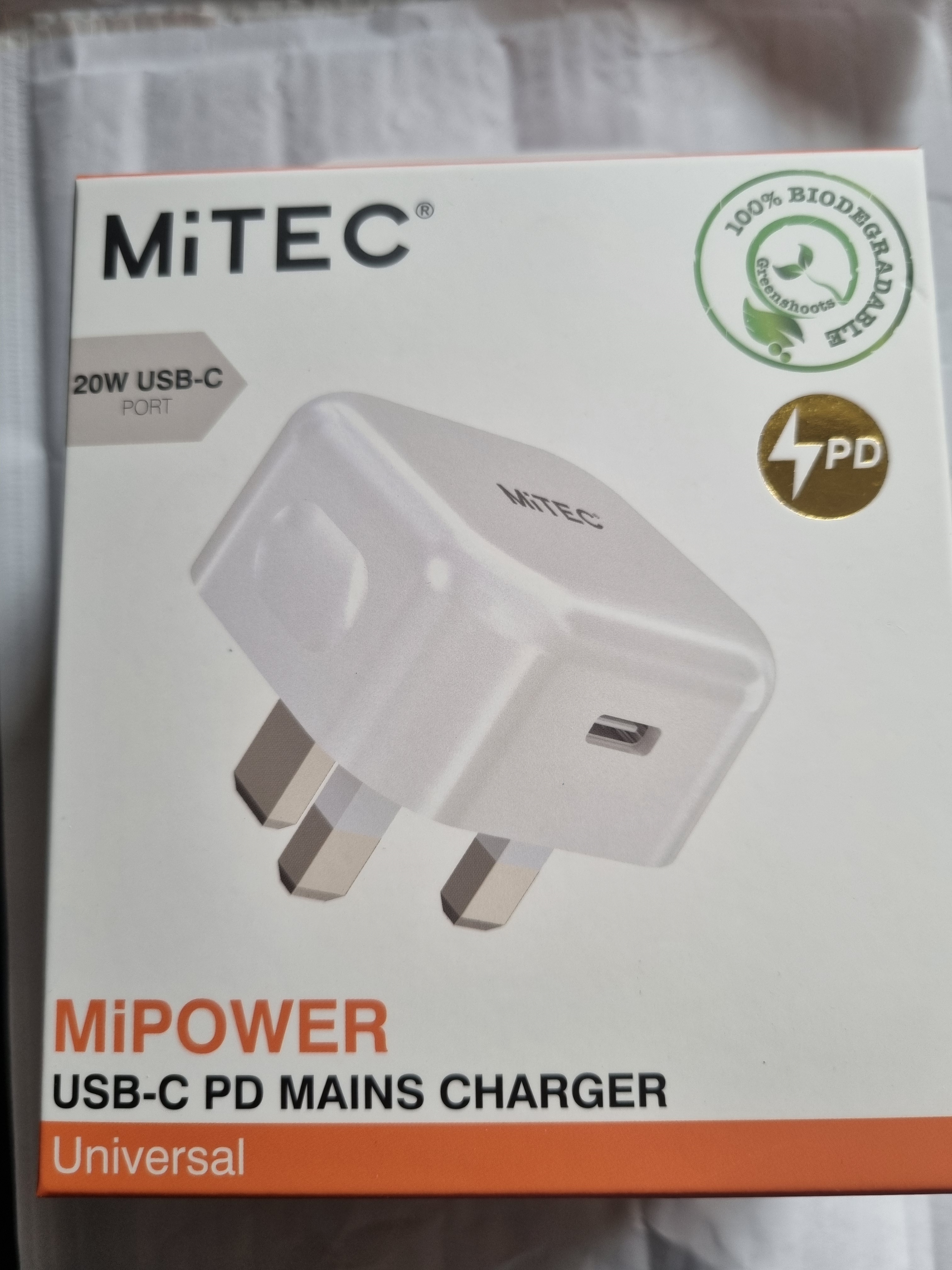 MiTEC MiPOWER USB-C PD Mains Fast Charger