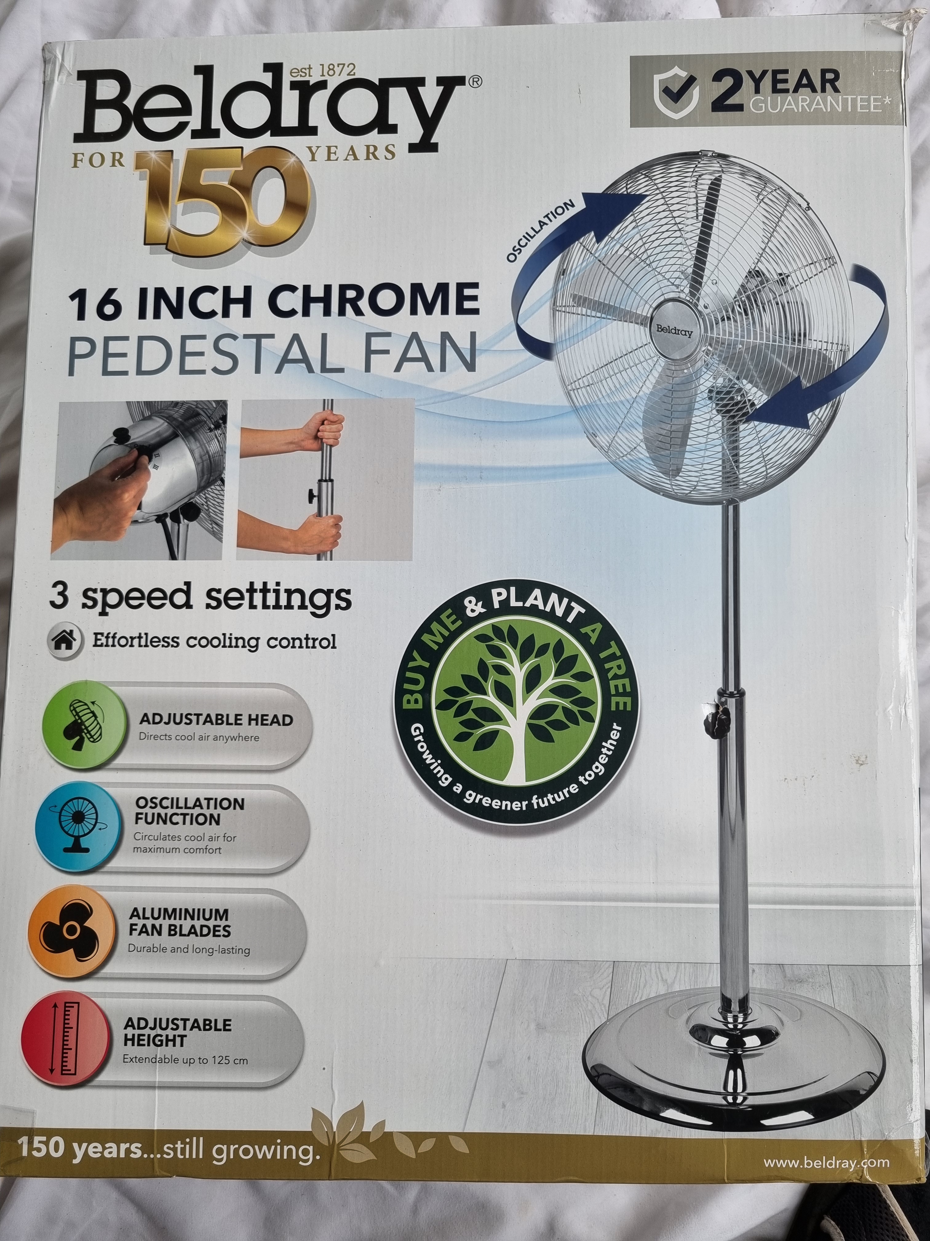 Beldray 16 inch chrome floor standing fan