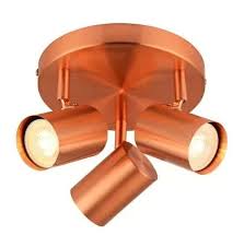Saxby Tour 3 Light Dimmable Copper Ceiling Plate Fixture Adjustable Spotlight