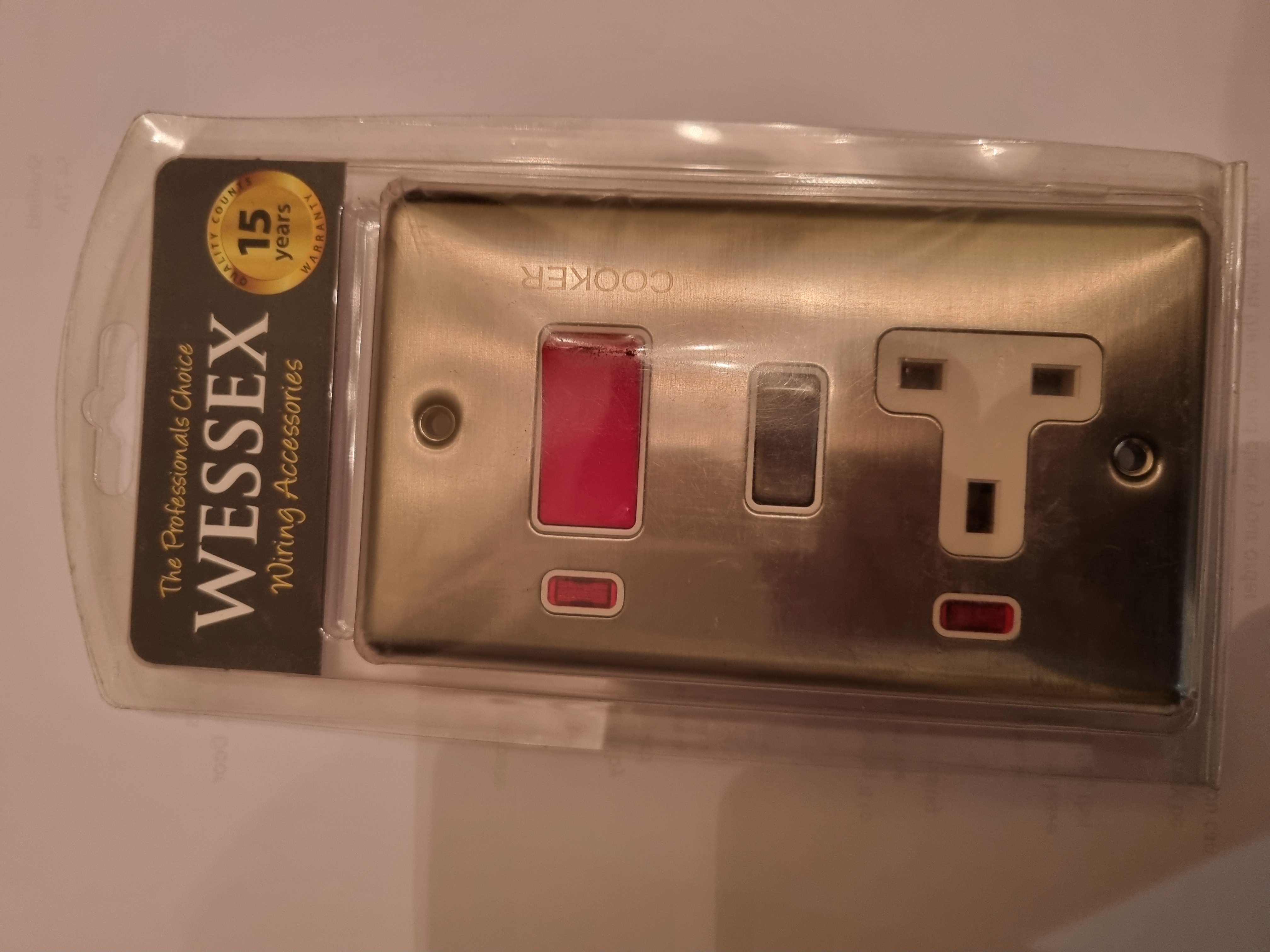 Job Lot - Wessex 45a Cooker Switch 13A Socket Brushed Steel- 10 off