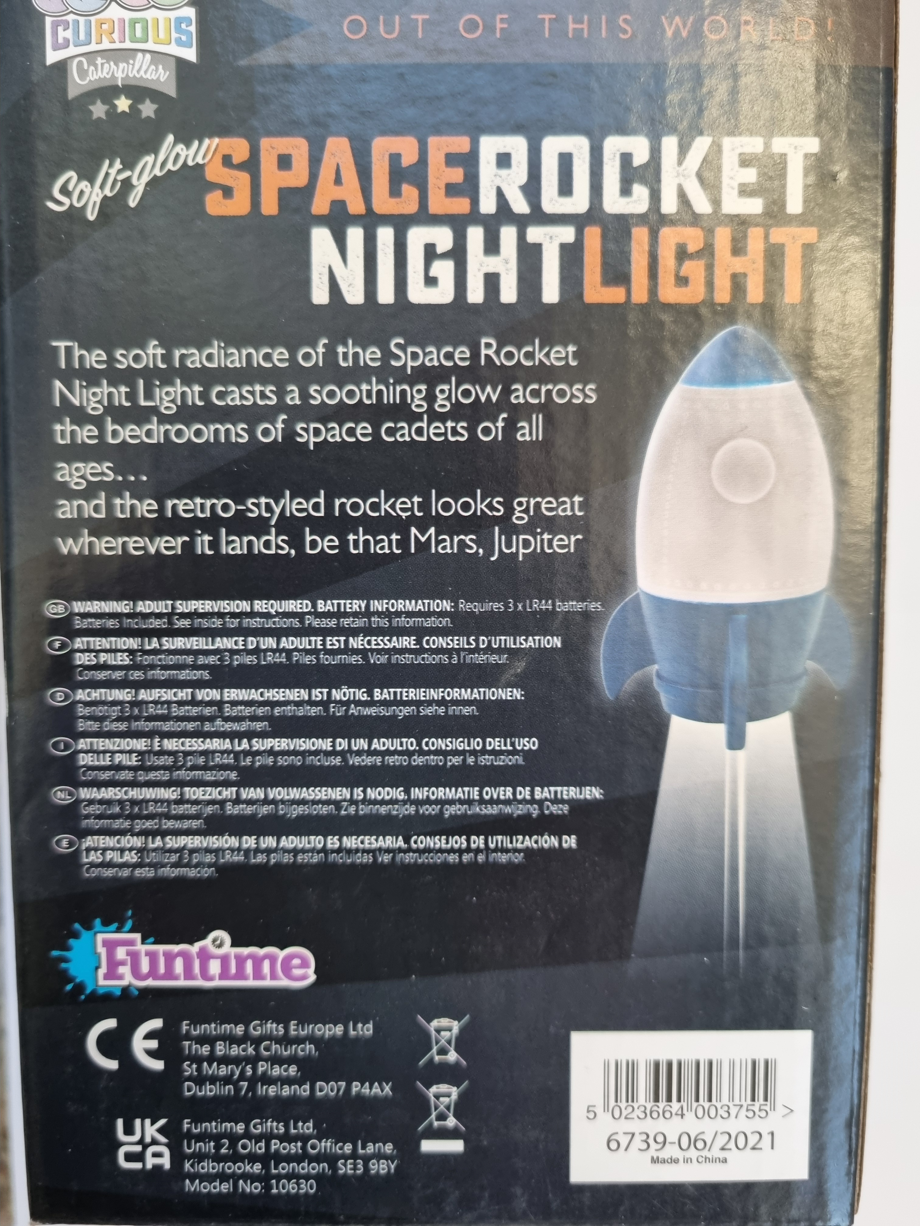 Soft-glow Space Rocket Night Light