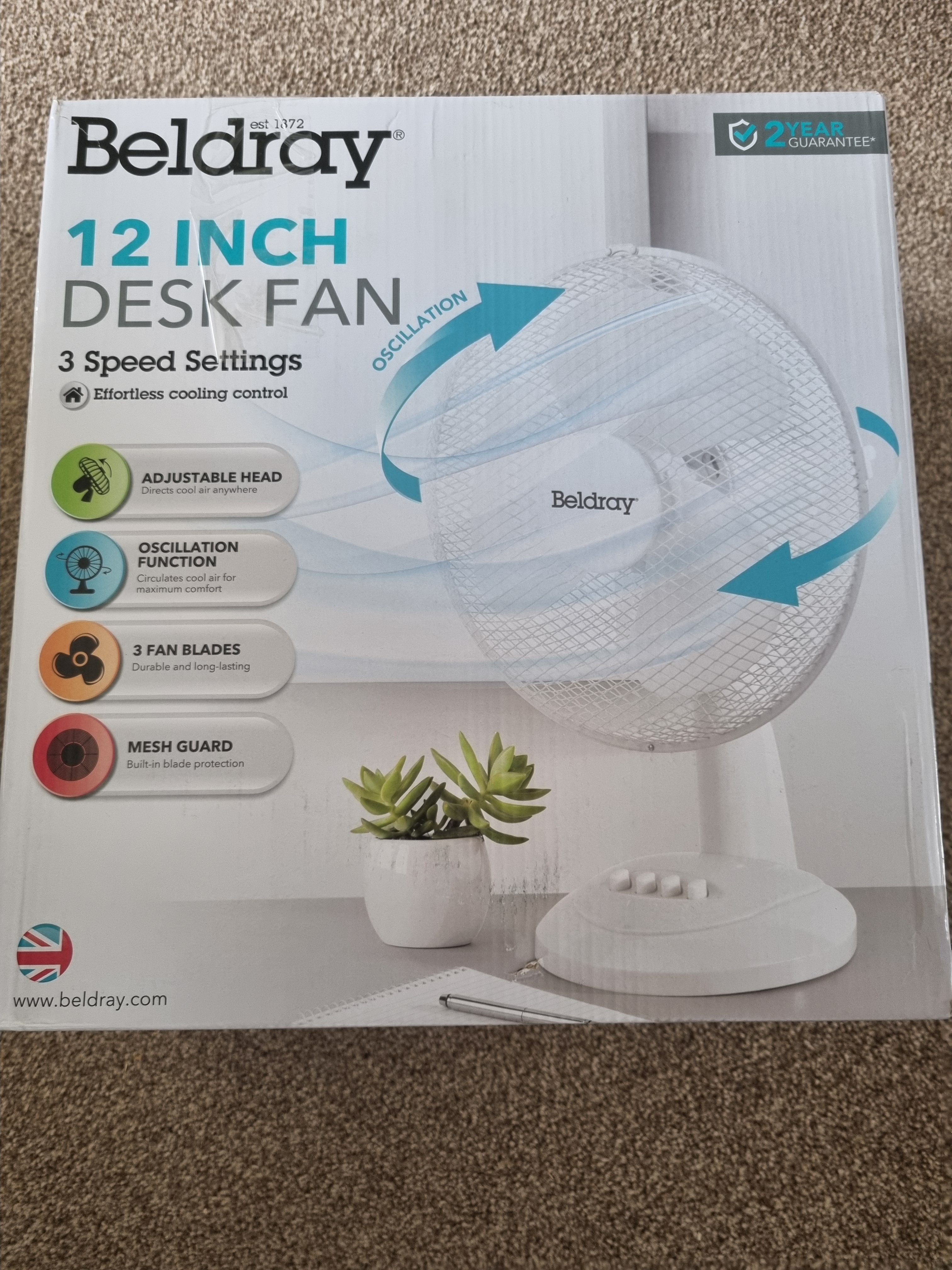 Beldray 12 Inch Desk Fan