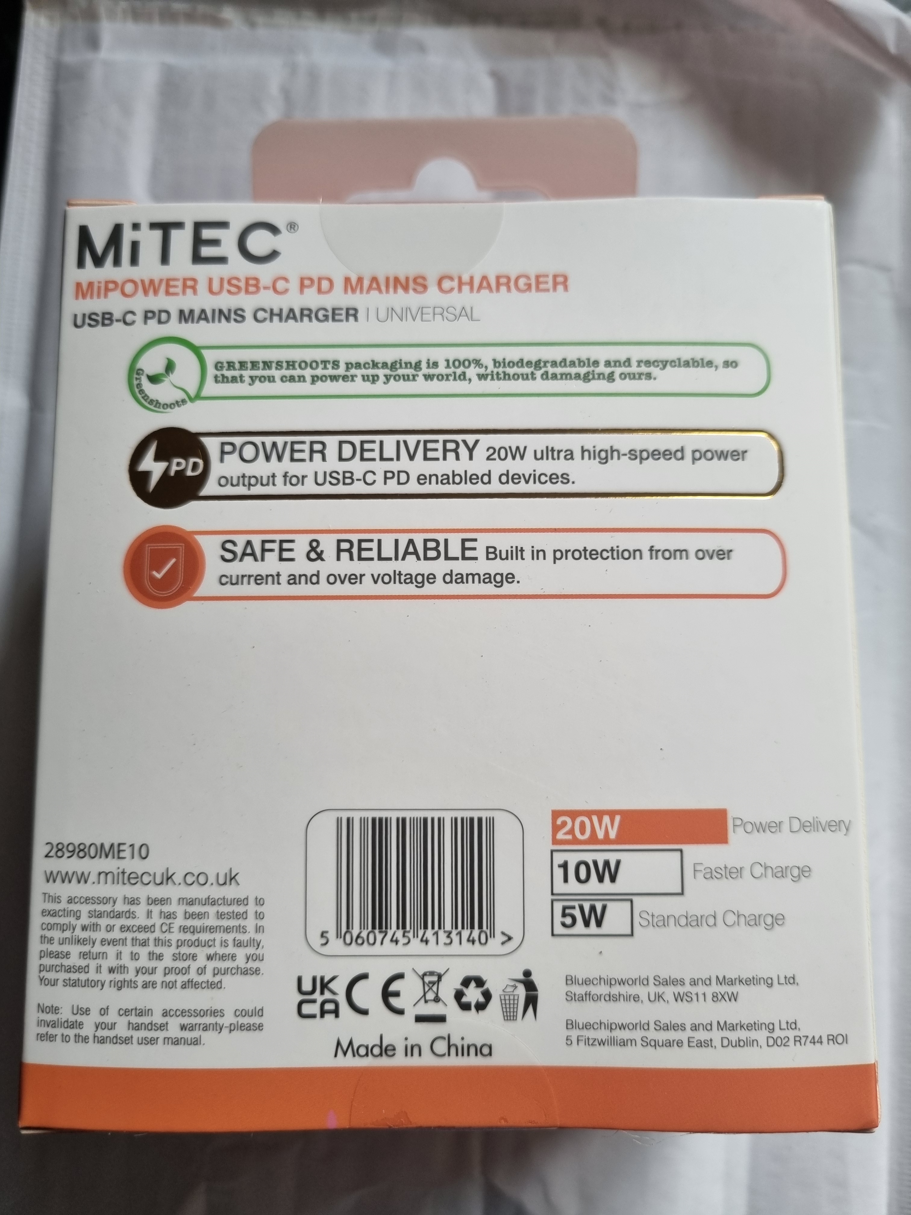 MiTEC MiPOWER USB-C PD Mains Fast Charger