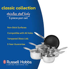 Russell Hobbs Classic Collection 5 Piece Stainless Steel Pan Set