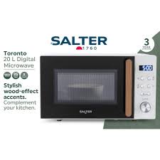 Salter Digital Microwave Toronto 20L 95-Minute Timer 8 Auto-Function 800W in White or Sleek Black