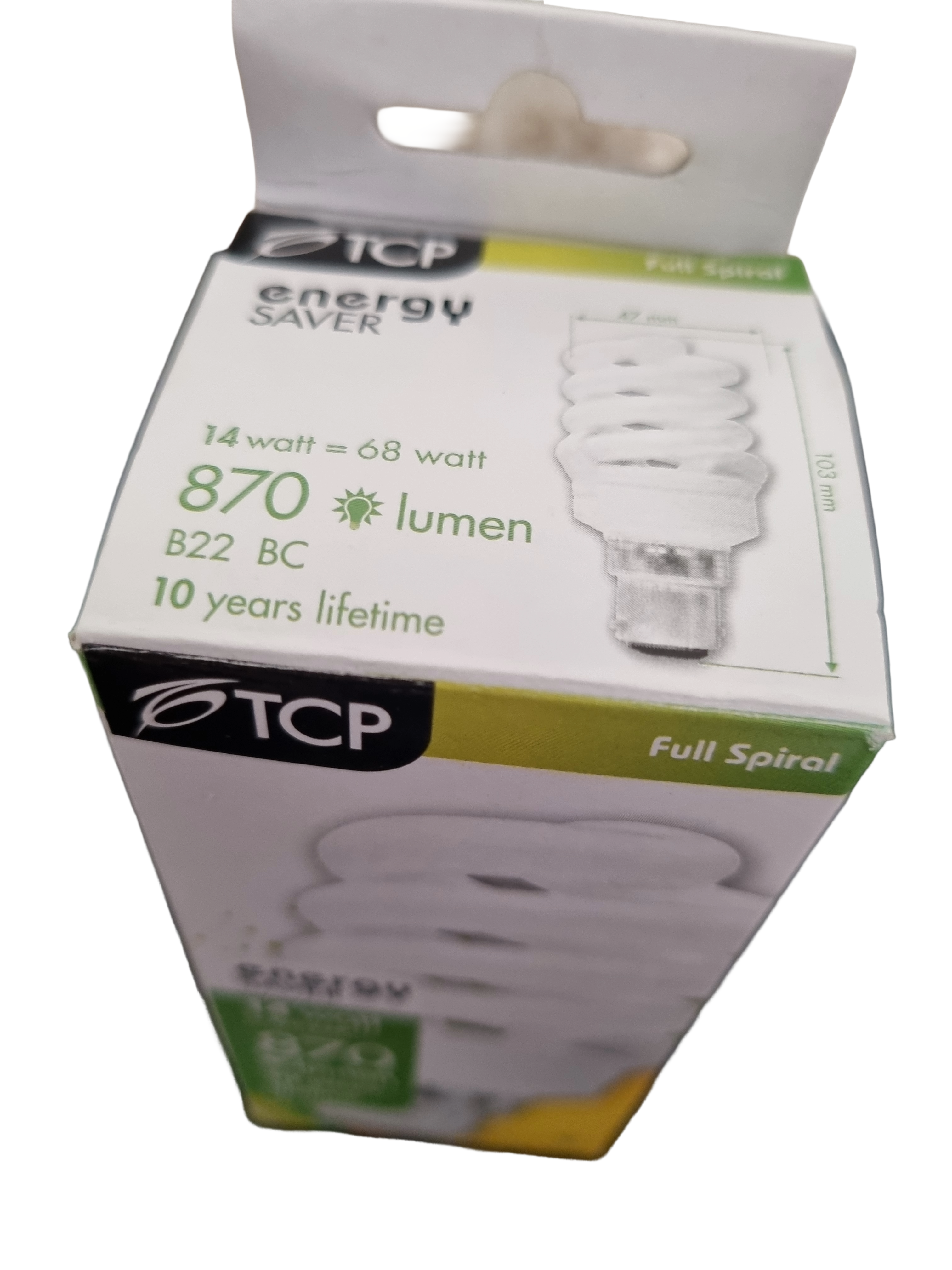  TCP 14w Energy Saver full spiral 870 lumens B22 bulb