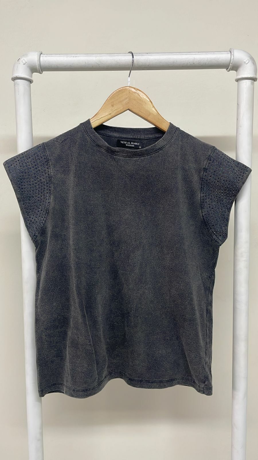 MUSCULOSA MEDIA MANGA STRASS
