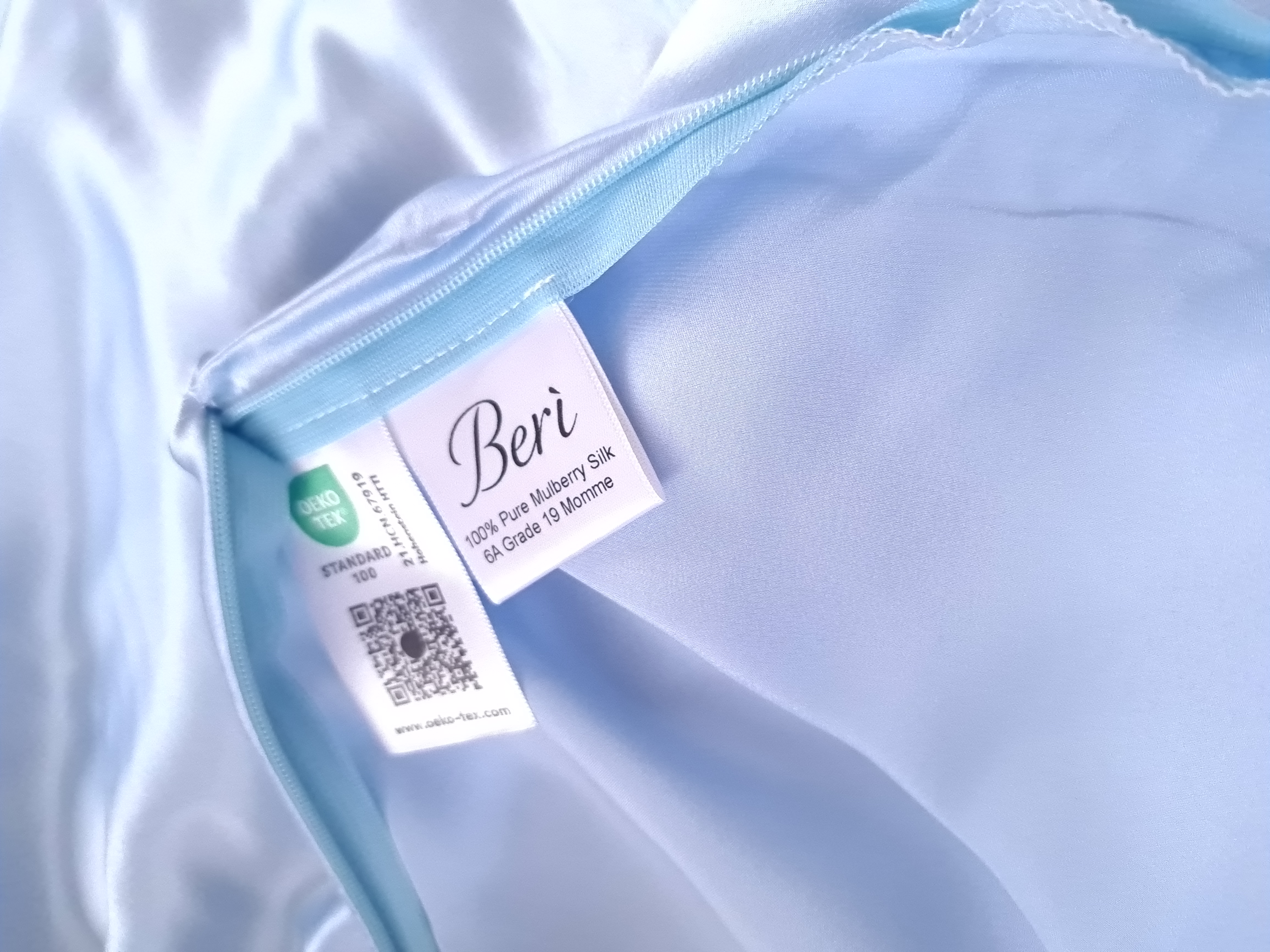 Mulberry šilko pagalvės užvalkalas 50x70 cm Dangaus mėlynumo spalva