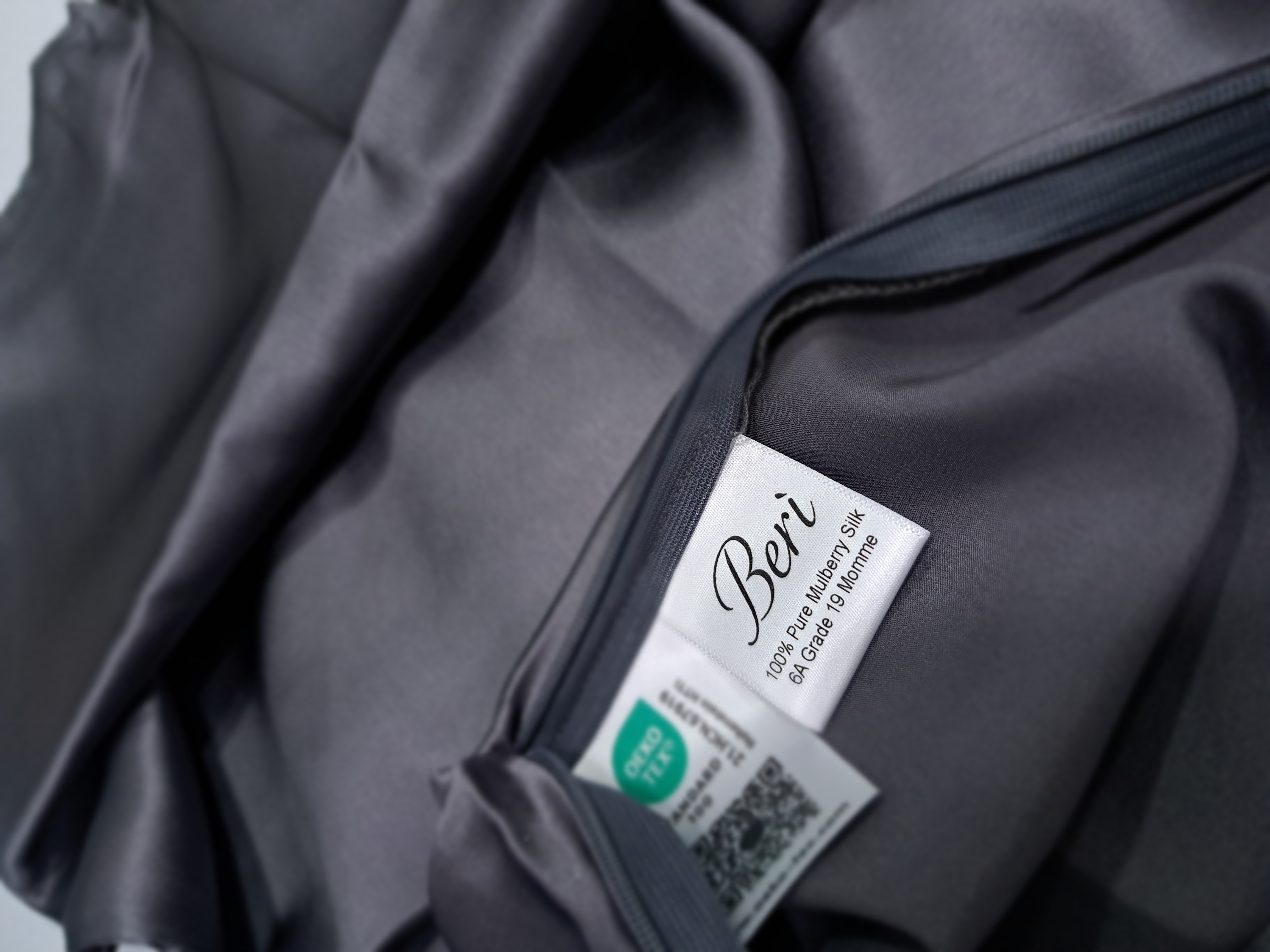 Mulberry šilko pagalvės užvalkalas 50x70 cm Granito spalva