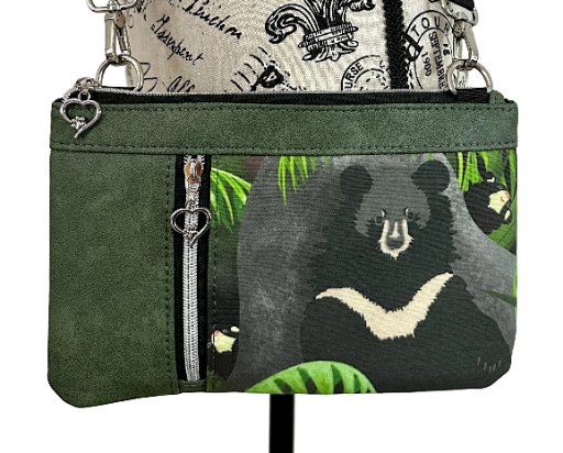 Zippy Crossbody Bag with Bear Print