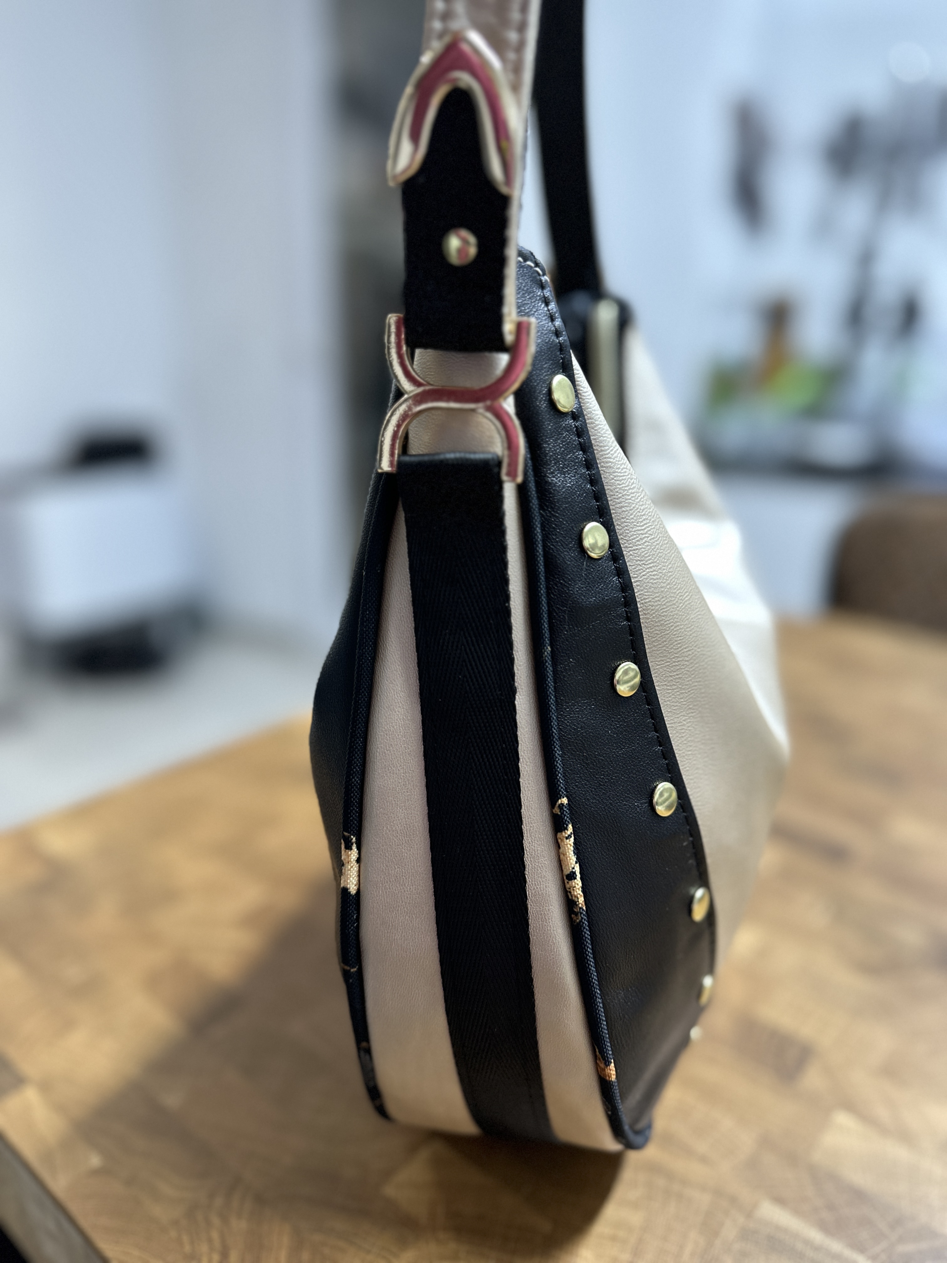 Gold and Black Hobo Bag