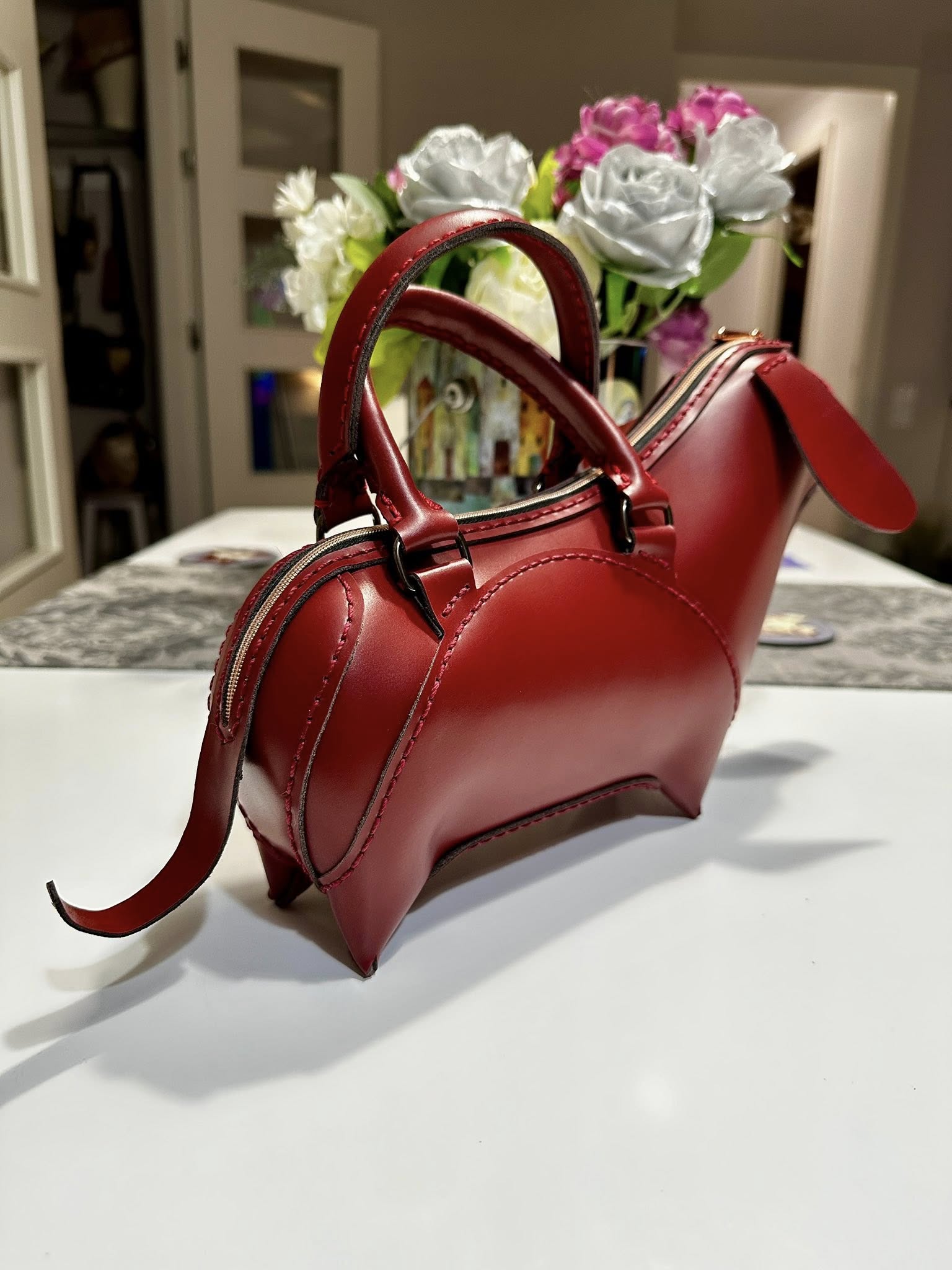 Leather Dachshund Handbag