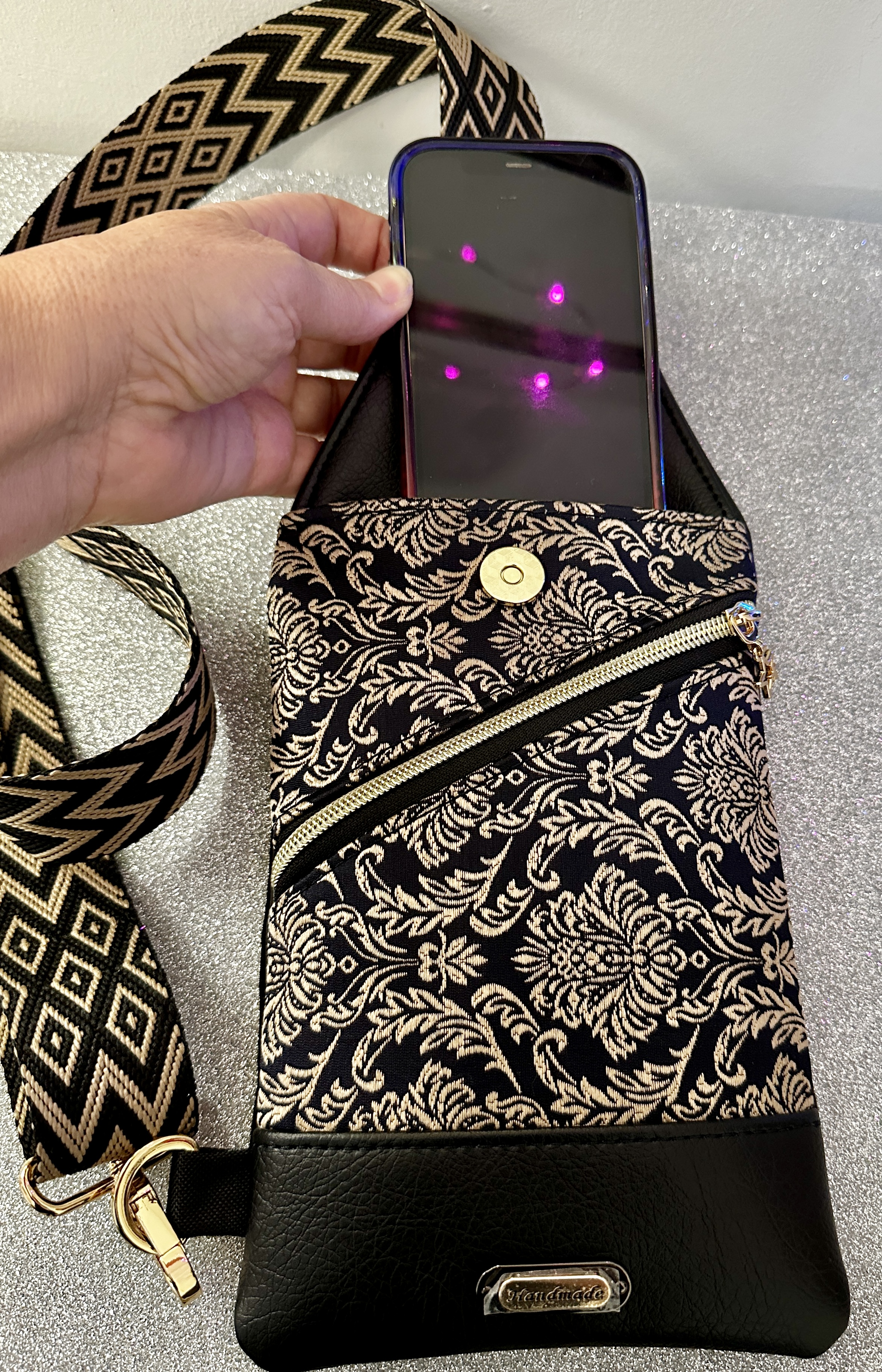 Elegant Black Crossbody Sling