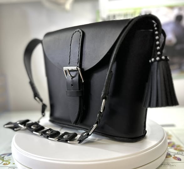 Black Leather Shoulder Bag
