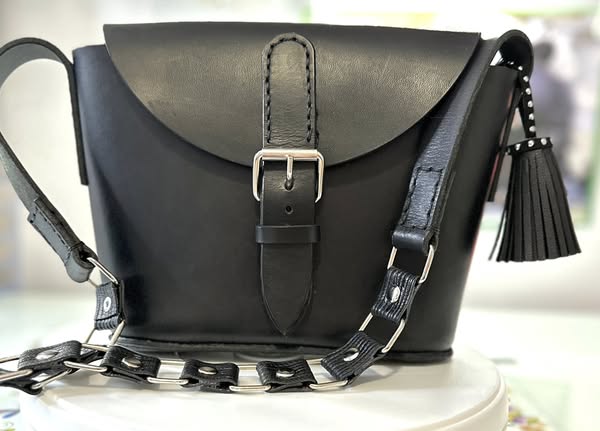 Black Leather Shoulder Bag
