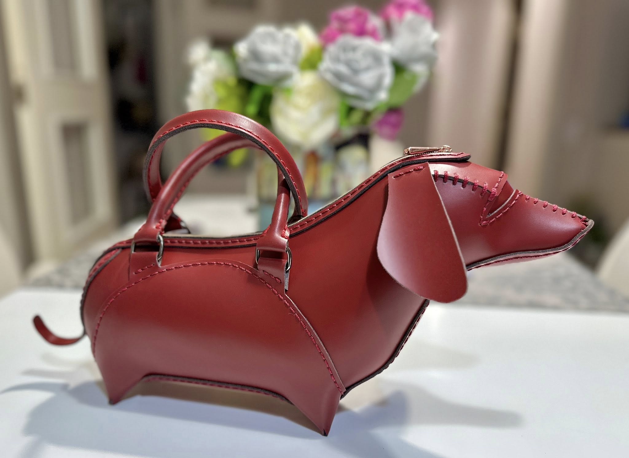 Leather Dachshund Handbag