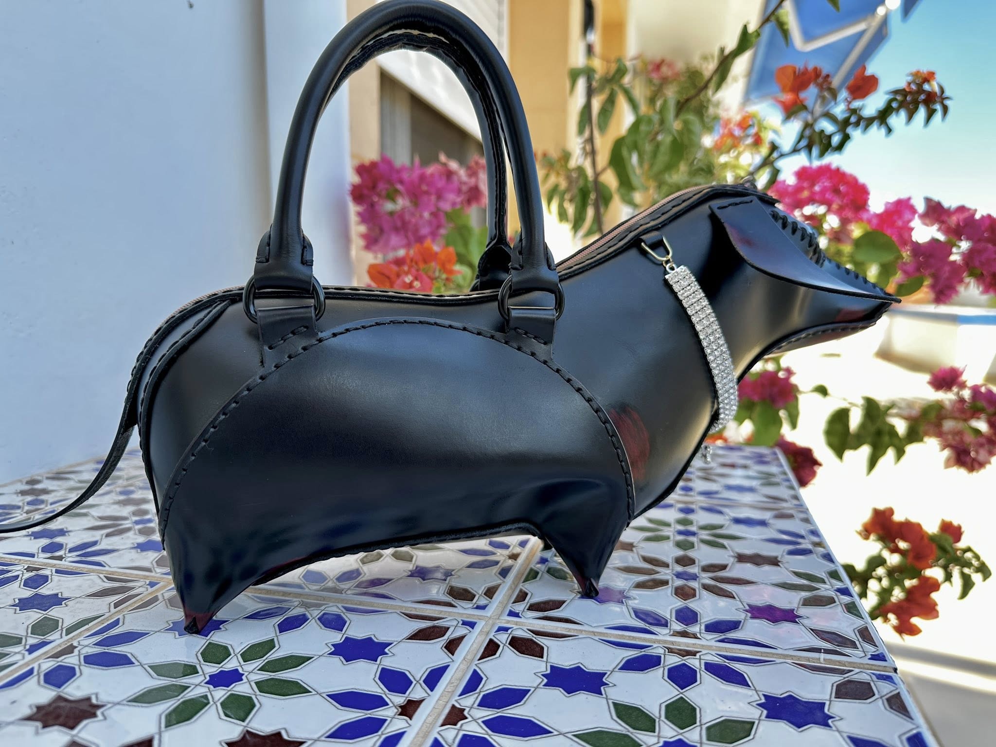 Leather Dachshund Handbag