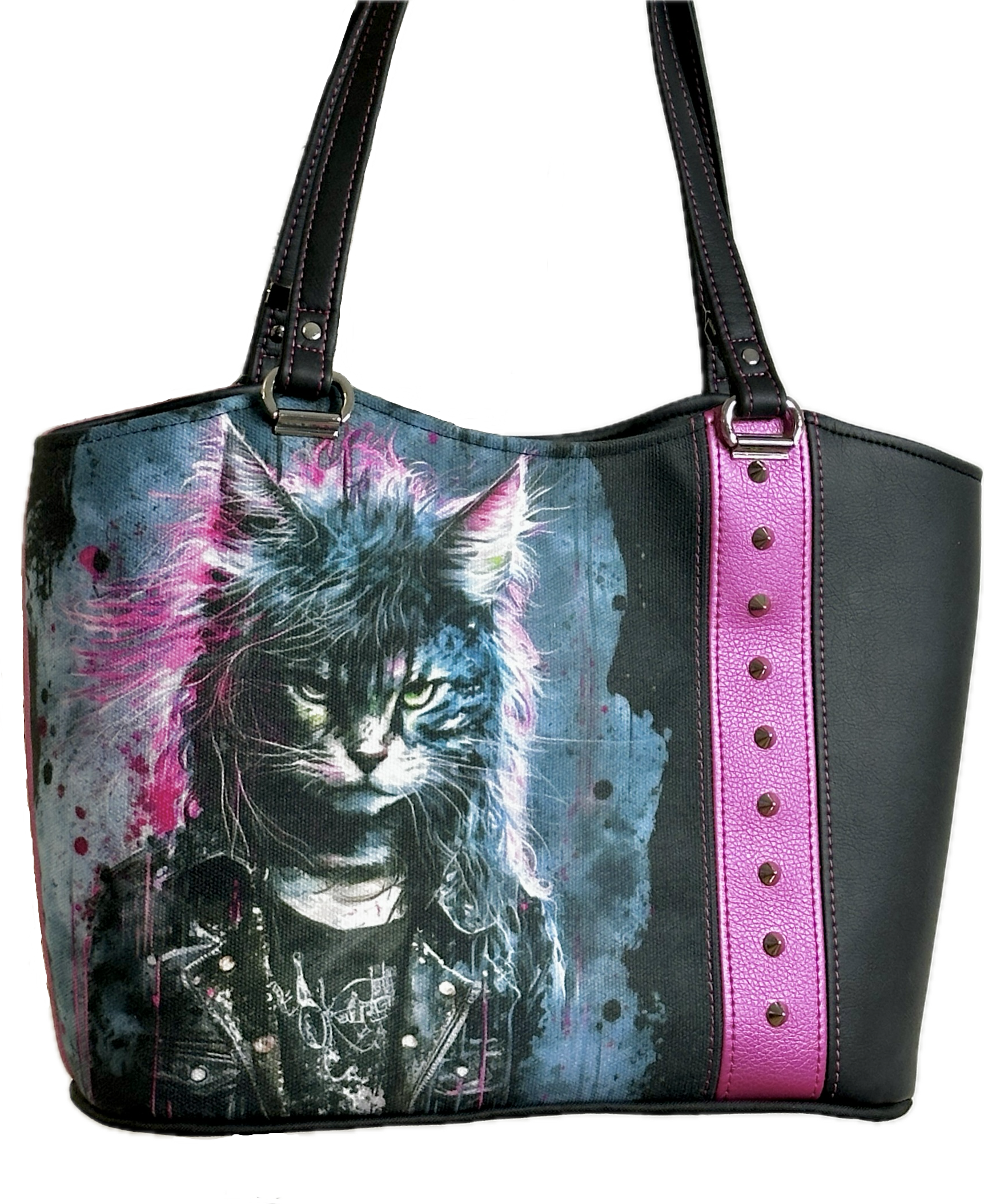 Punk Cat Bag in Faux Leather
